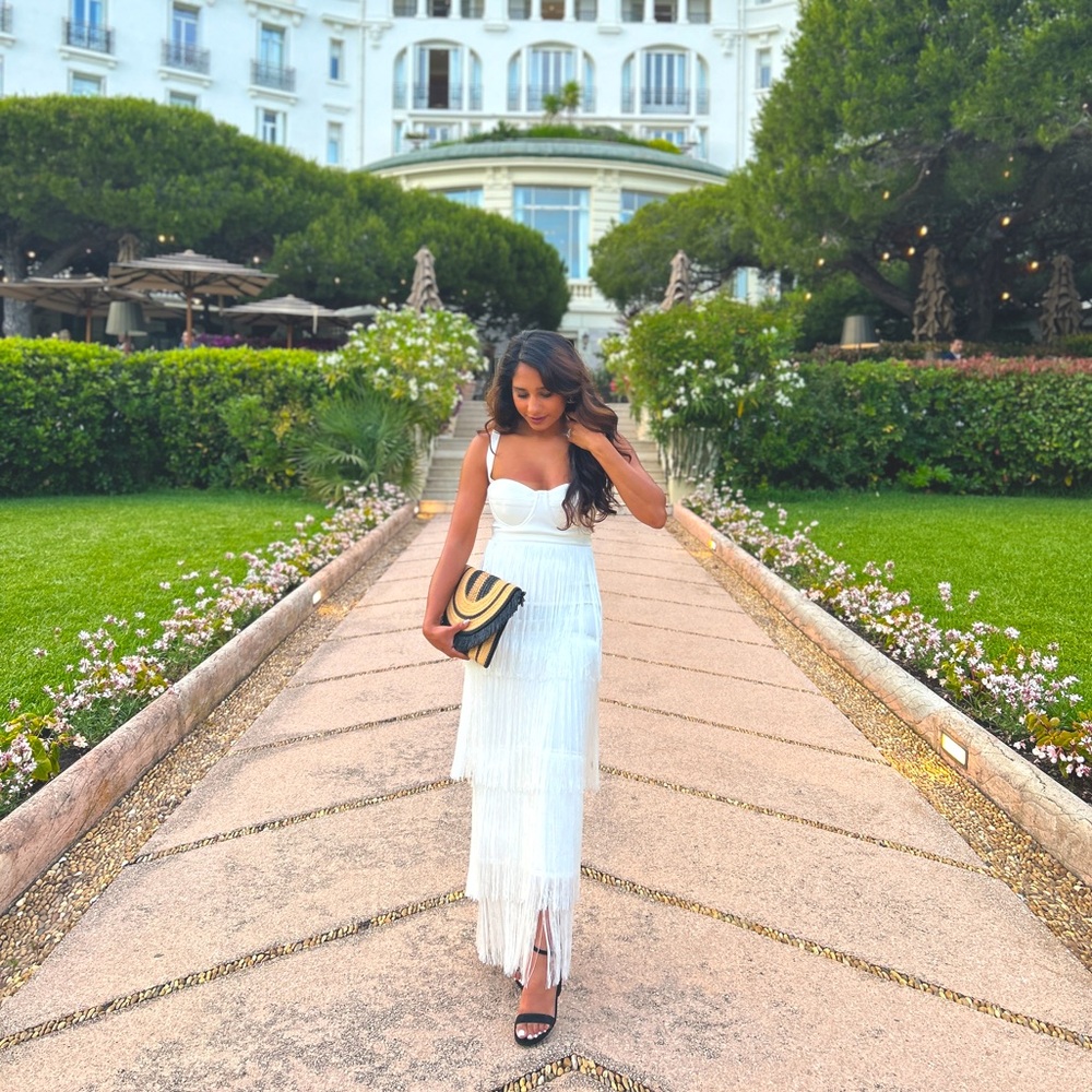 Elegant White Fringe Dress